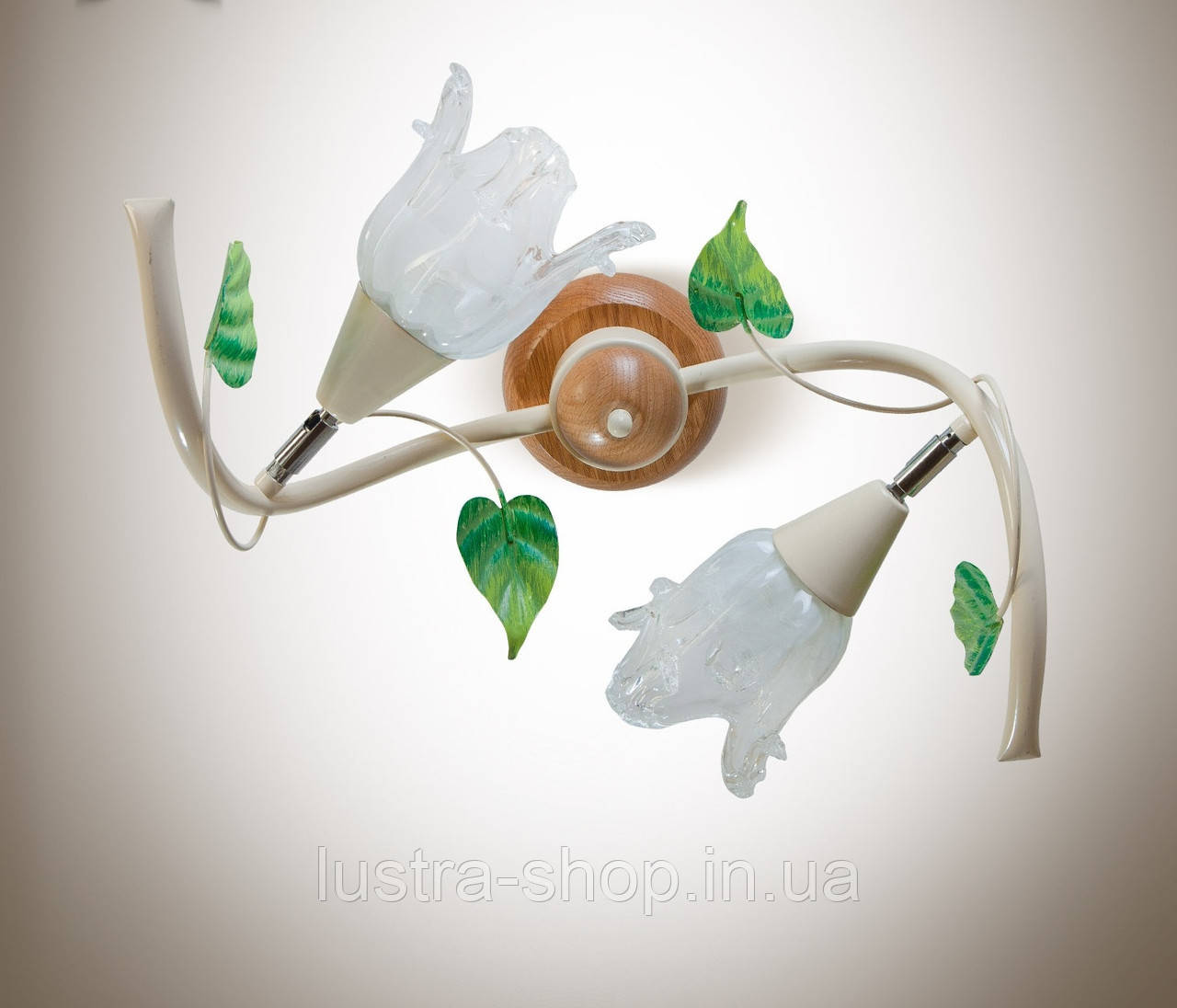 Потолочная люстра с зелеными листочками для спальни, прихожей на 2 ...
