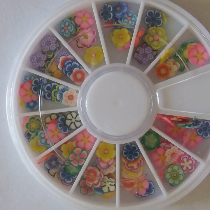 Декор Фімо для дизайну нігтів у каруселі, Квіти, фото 1