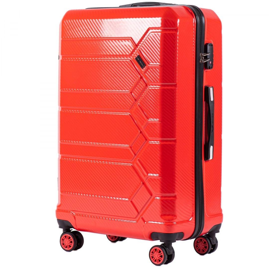 Велика пластикова валіза на 4 колесах Wings PC185 L