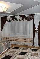 Комплект ламбрекен со шторой в спальню Агния 3.5м