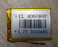 Акумулятор літієвий LiPo CL 406080 3.7 v. реальна місткість 3000 Mah