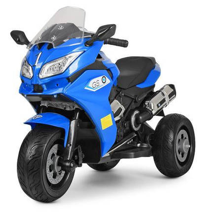 Дитячий мотоцикл Bambi M 3688EL-4 синій із двома потужними моторами, фото 1