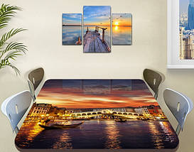 Вінілова наклейка на стіл Гранд Канал Венеція вечірня подвійна плівка, що самоклеїться, коричневий 60 х 100 см, фото 3