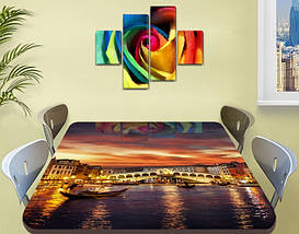 Вінілова наклейка на стіл Гранд Канал Венеція вечірня подвійна плівка, що самоклеїться, коричневий 60 х 100 см, фото 4