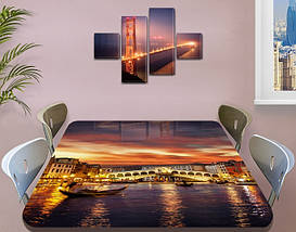 Вінілова наклейка на стіл Гранд Канал Венеція вечірня подвійна плівка, що самоклеїться, коричневий 60 х 100 см, фото 5