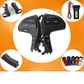 Автозапчастини: кнопки керма, датчики тиску в шини, інструменти для автомобілю