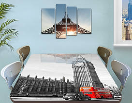 Вінілова наклейка на стіл Строгий Лондон Біг Бен декоративна плівка, що самоклеїться, сірий 60 х 100 см, фото 4