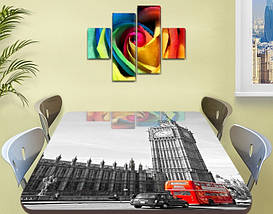 Вінілова наклейка на стіл Строгий Лондон Біг Бен декоративна плівка, що самоклеїться, сірий 60 х 100 см, фото 5