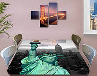 Виниловая наклейка на стол Статуя Свободы Америка декоративная пленка самоклеющаяся, серый 60 х 100 см