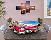 Декоративная наклейка на стол Авто для леди виниловая пленка самоклейка, транспорт, розовый 60 х 100 см