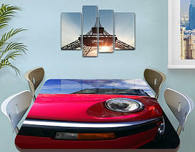 Декоративна наклейка на стіл Червоний Жук машина вінілова плівка самоклейка, транспорт, червоний 60 х 100 см, фото 3