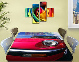 Декоративна наклейка на стіл Червоний Жук машина вінілова плівка самоклейка, транспорт, червоний 60 х 100 см, фото 4