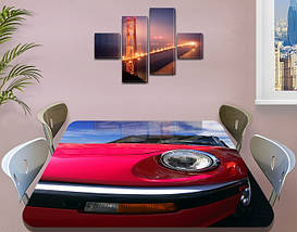 Декоративна наклейка на стіл Червоний Жук машина вінілова плівка самоклейка, транспорт, червоний 60 х 100 см, фото 5