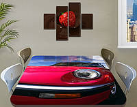 Декоративная наклейка на стол Красный Жук машина виниловая пленка самоклейка, транспорт, красный 70 х 120 см
