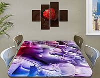 Виниловая наклейка на стол Ганеша Индия самоклеющаяся декоративная пленка, абстракция, фиолетовый 60 х 100 см