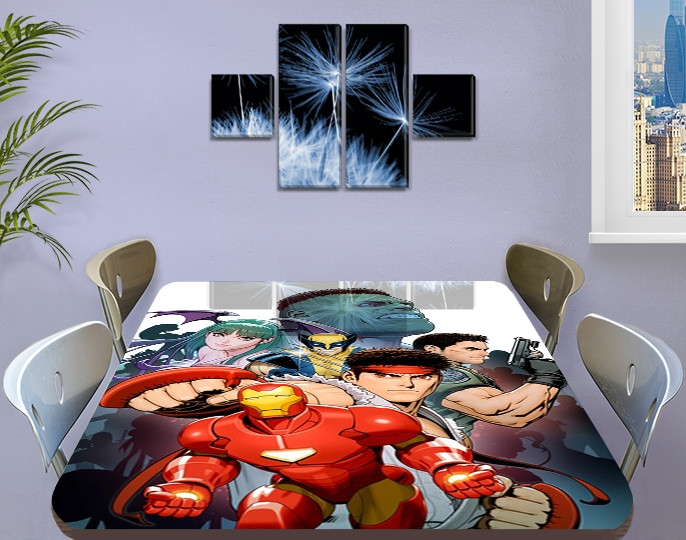 Дитяча наклейка на стіл Залізна людина самоклеюча інтер'єрна Вінілова наклейка на стіл червоний 60 х 100 см