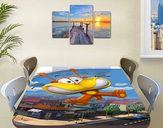 Дитяча наклейка на стіл Супергерой самоклеюча Вінілова наклейка, блакитний 60 х 100 см, фото 1