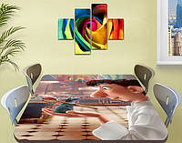 Виниловая наклейка на стол Рататуй мышонок мультик двойная пленка, 70 х 120 см, мультфильмы, бежевый