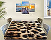 Вінілова наклейка на стіл Шкура гепарда Леопардовий самоклеюча подвійна плівка, бежевий 60 х 100 см, фото 6