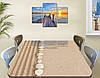 Виниловая наклейка на стол Песок и морские белые камни самоклеющаяся двойная пленка, бежевый 60 х 100 см, фото 3