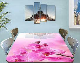 Наклейка на стол Розовые орхидеи бутоны, декоративные наклейки для кухни фотопечать цветы, розовый 60 х 100 см, фото 2