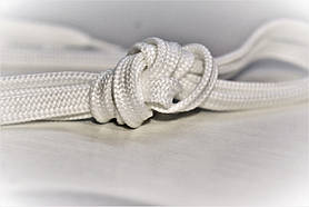 Шнурок плетінь 054 білий 100см(6мм)