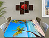 Вінілова наклейка на стіл Пальма Кариби блакит самоклеюча плівка декоративна море, блакитний 60 х 100 см, фото 6