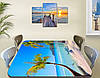 Вінілова наклейка на стіл Пальма Кариби блакит самоклеюча плівка декоративна море, блакитний 60 х 100 см, фото 7