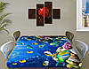 Вінілова наклейка на стіл Рифові Риби Корали декоративна плівка з ламінацією акваріум, синій 60 х 100 см, фото 3
