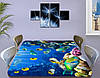 Вінілова наклейка на стіл Рифові Риби Корали декоративна плівка з ламінацією акваріум, синій 60 х 100 см, фото 4