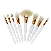 Набір кистей для макіяжу Supretto, 8 шт, Білий (5681-1)