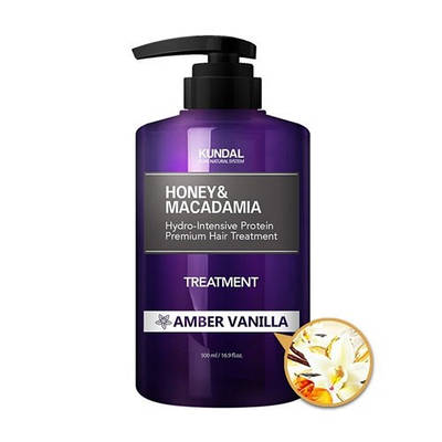 Кондиціонер для волосся "Янтарна ваніль" KUNDAL Honey & Macadamia Treatment Amber Vanilla 500ml