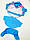 Комбінезон куртка дощовик Акварель для собак синій, фото 3