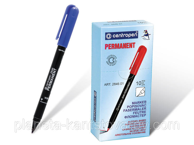 Маркер "Centropen" №2846 (тонк.)черн, Permanent