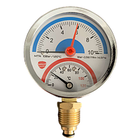 Термоманометр давления 1/2"х1/4" Sanlux вертикальный 10 bar 120°С