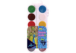 Акварель медова AFRICA sky, 12 кольорів, б/кисточки, пластик (60300) economix (60300)