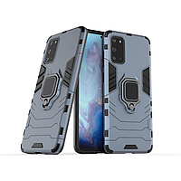 Чехол Ring case для Samsung Galaxy S20 Plus (G985) бронированный бампер с кольцом темно-синий