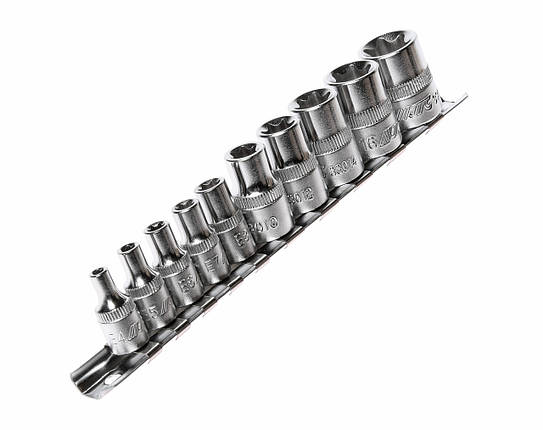Набор головок TORX 1/4" и 3/8" Е4-Е18 10ед., фото 1