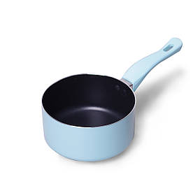 Ківш Kamille 1.6 л Блакитний з алюмінію без кришки для індукції і газу KM-0614A