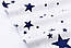 Сатин "Сині великі та малі зірки на білому тлі", №2759с, фото 3