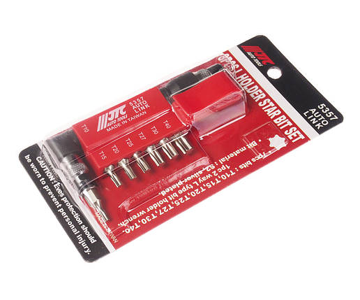 Набір біт 1/4" TORX T10-T40 з Г-подібним перехідником 8ед, фото 3