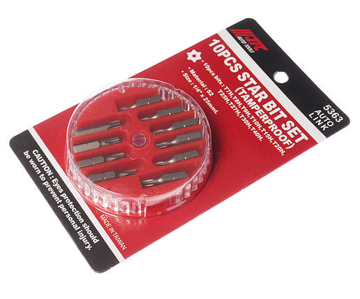 Набір біт 1/4" TORX T7H-T40H з отвором 10 од., фото 3