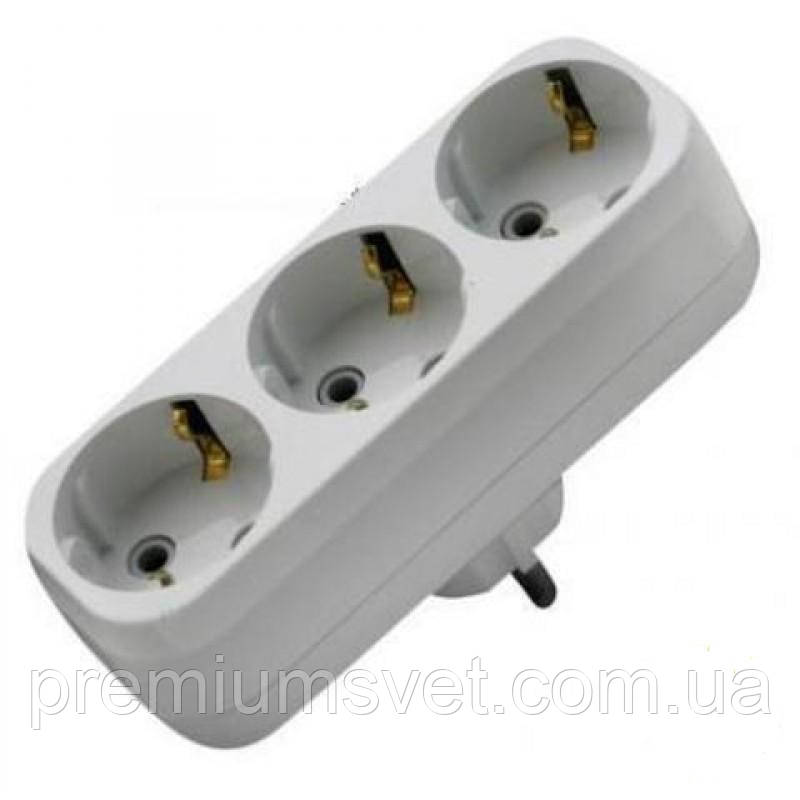 LMA024 Тройник Lemanso з/зазем білий, фото 1