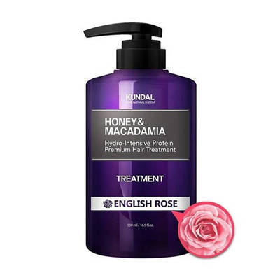 Кондиціонер для волосся "Англійська троянда" KUNDAL Honey & Macadamia Treatment English Rose 500ml