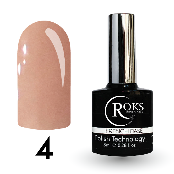 Базове покриття OPIUM/ROKS Rubber Base French №4 карамельний 8 мл, фото 1