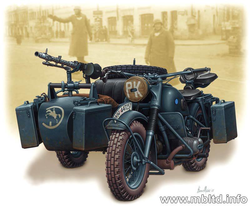 Пластикова модель німецького мотоцикла BMW R75. 1/35 MASTER BOX 3528