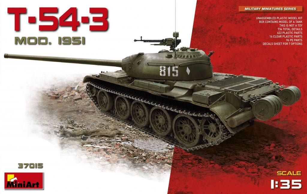 T-54-3 радянський середній танк обр. 1951 р. Сблискорна модель танка в масштабі 1/35. MINIART 37015