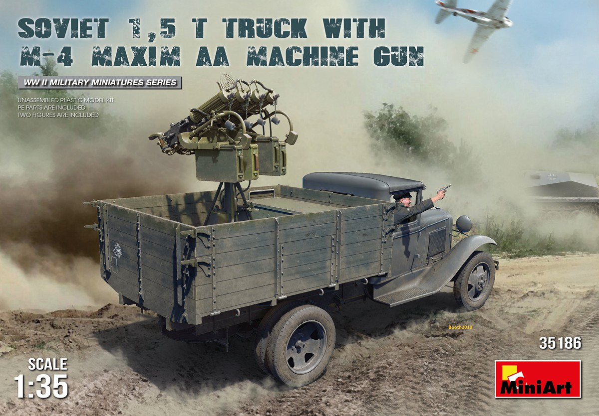 Радянський 1,5 Тонний Автомобіль з Счетверенным Кулеметом Максим М4. 1/35 MINIART 35186