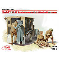 Модель T 1917 санитарная, с американским медицинским персоналом. 1/35 ICM 35662