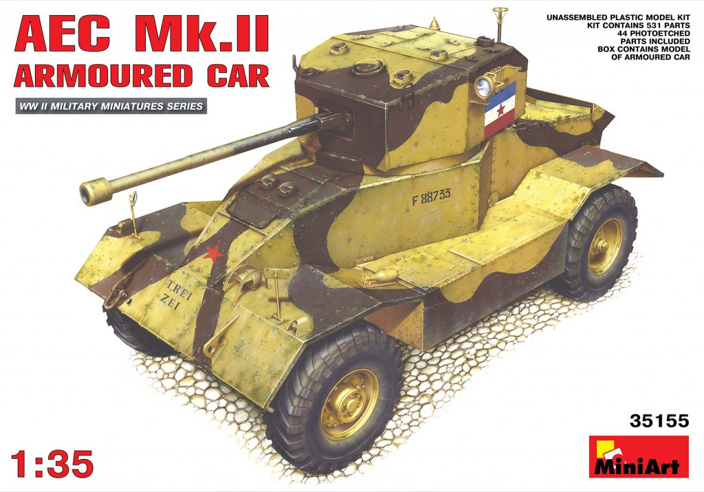 AEC MK.II. Збірна модель британського бронеавтомбіля. 1/35 MINIART 35155